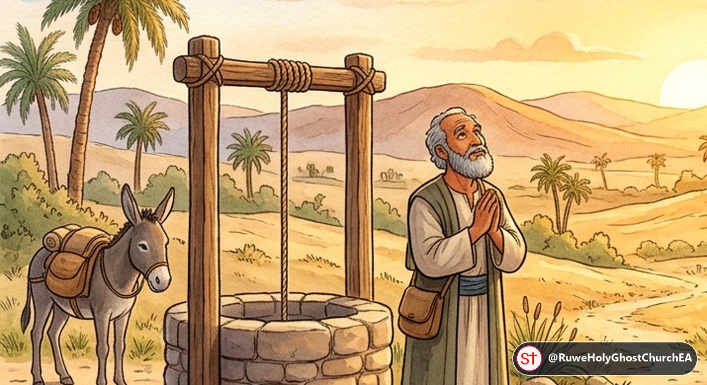 Abraham's Servant Prays Beside the Well with Ten Kneeling Camels