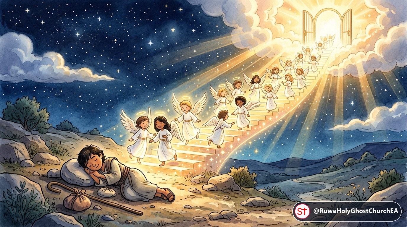 Angels Ascending and Descending the Heavenly Stairway