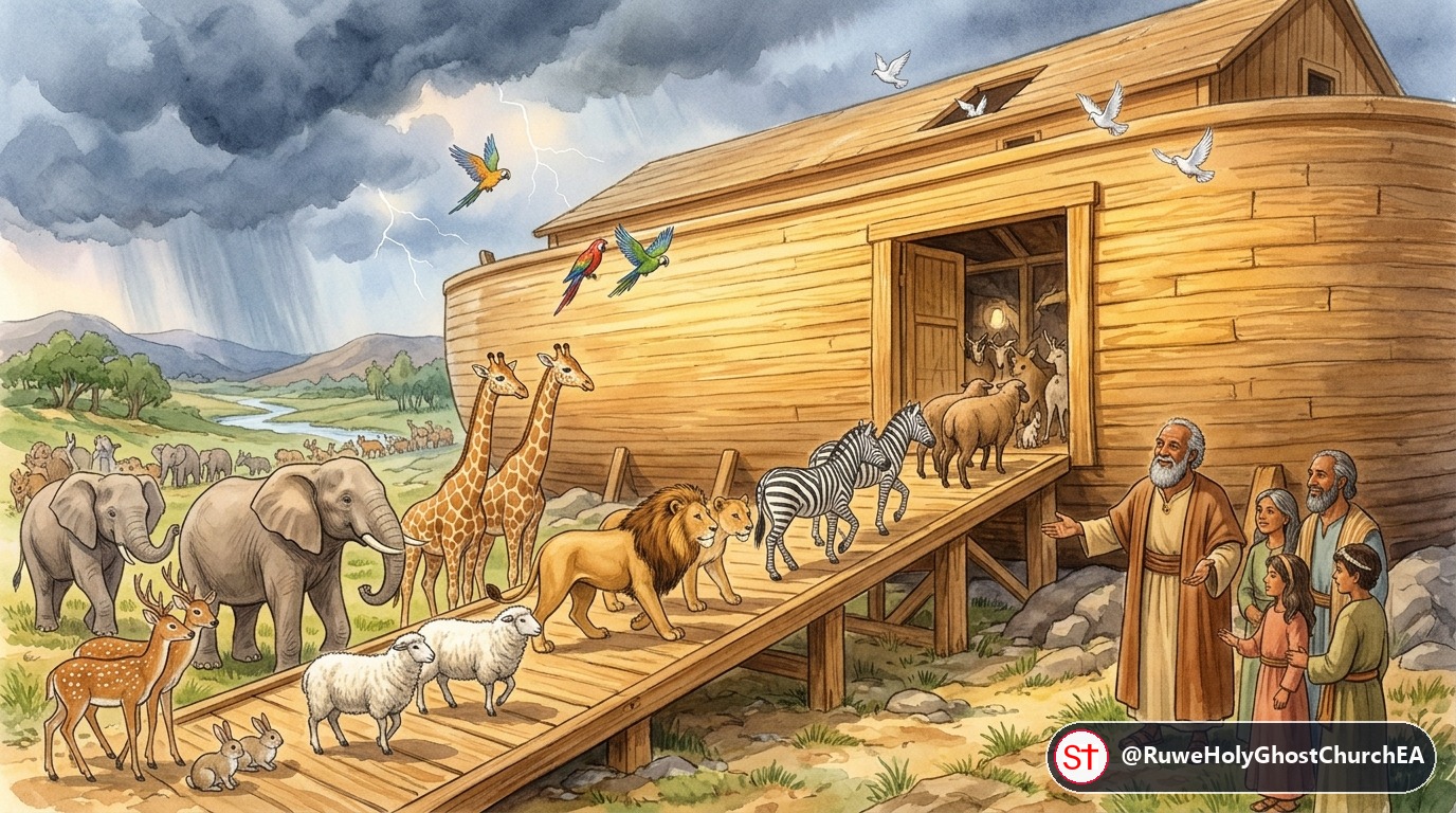 Animals Entering Noah's Ark Two by Two