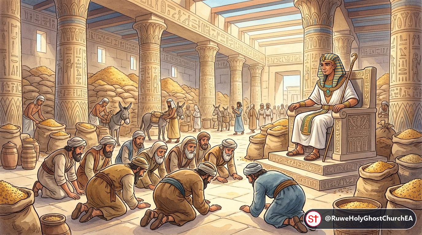 Joseph's Brothers Bow Down to Buy Grain in Egypt