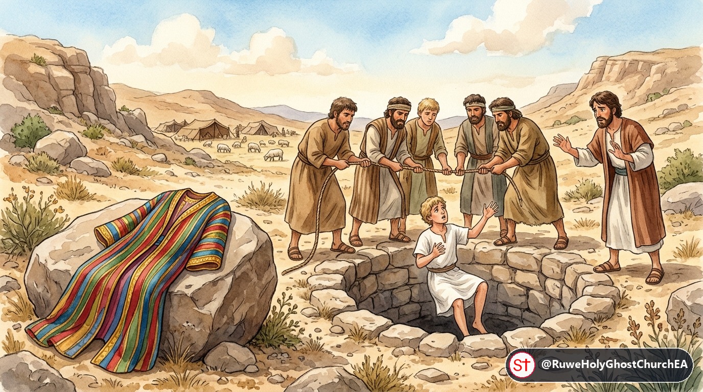 Joseph's Brothers Throw Him into the Dry Cistern Pit