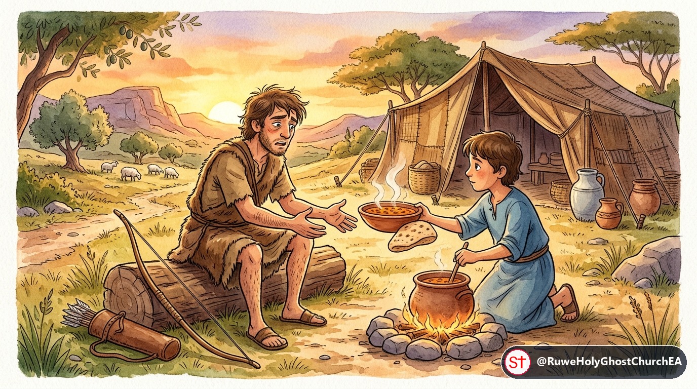 Esau Sells His Birthright to Jacob for Red Lentil Stew