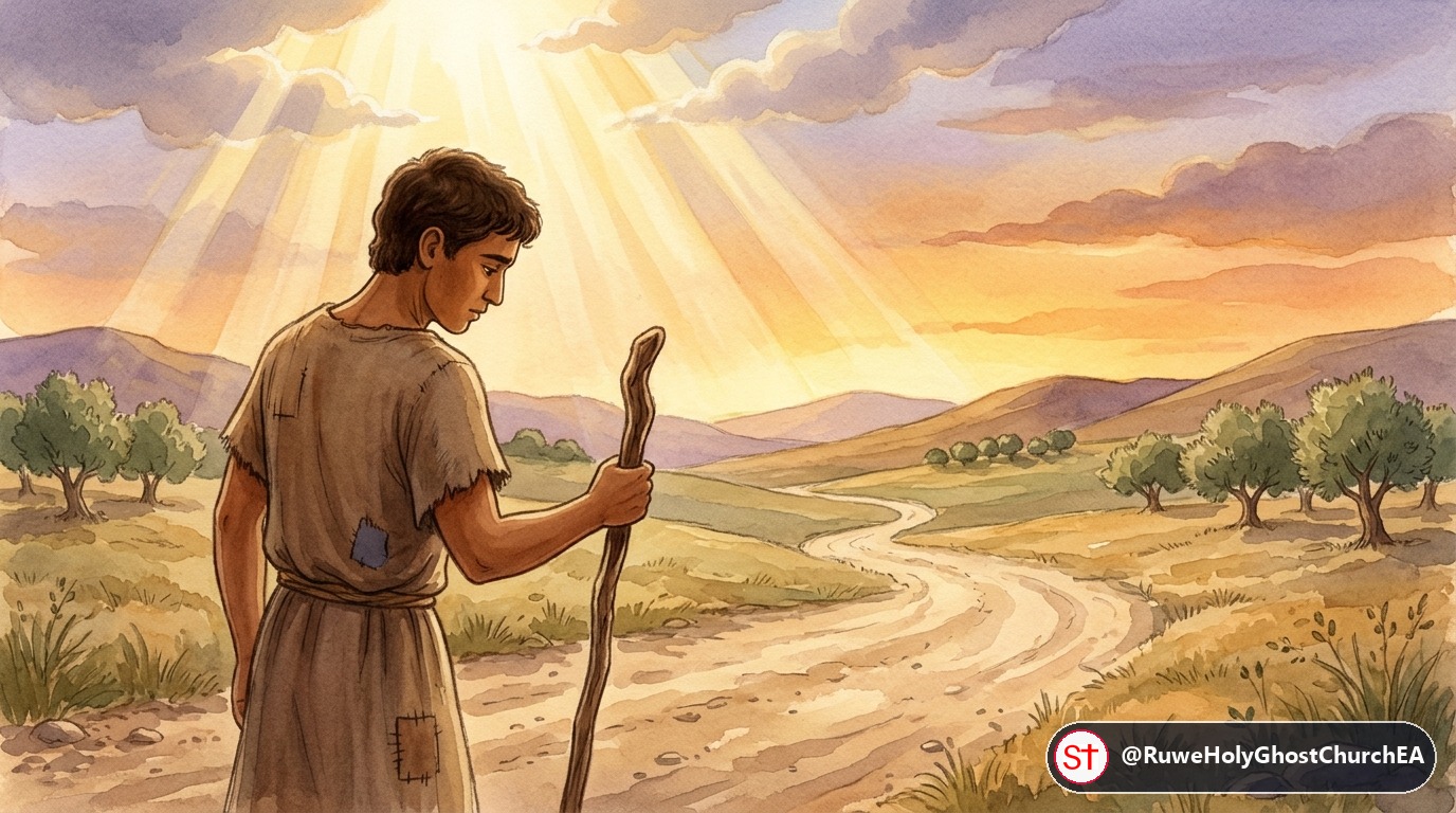 Cain Walking Toward the Land of Nod After God Speaks to Him
