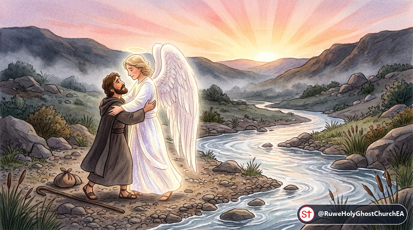 Jacob Wrestles with the Angel at the River Jabbok