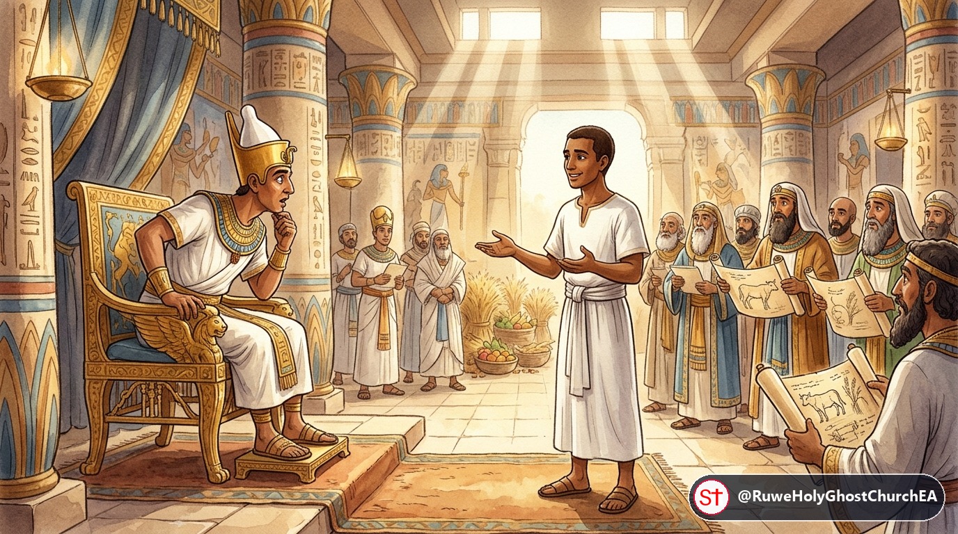 Joseph Interprets Pharaoh's Dreams with Heavenly Wisdom