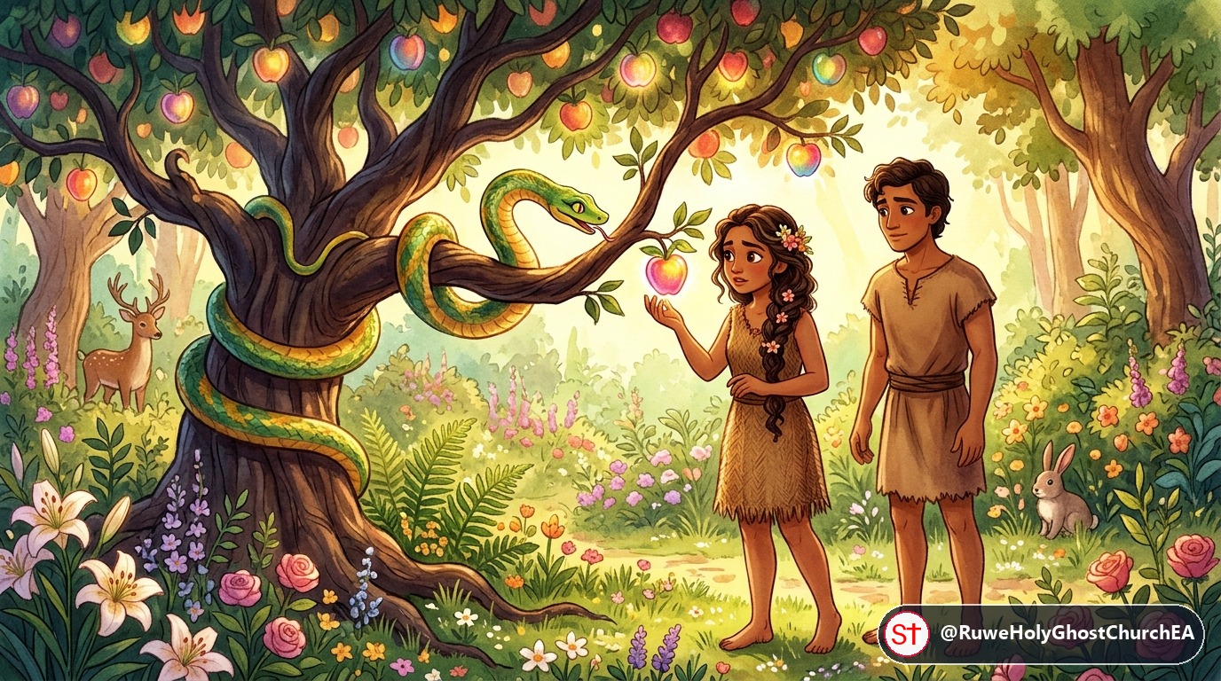 The Crafty Serpent Tempting Eve at the Forbidden Tree